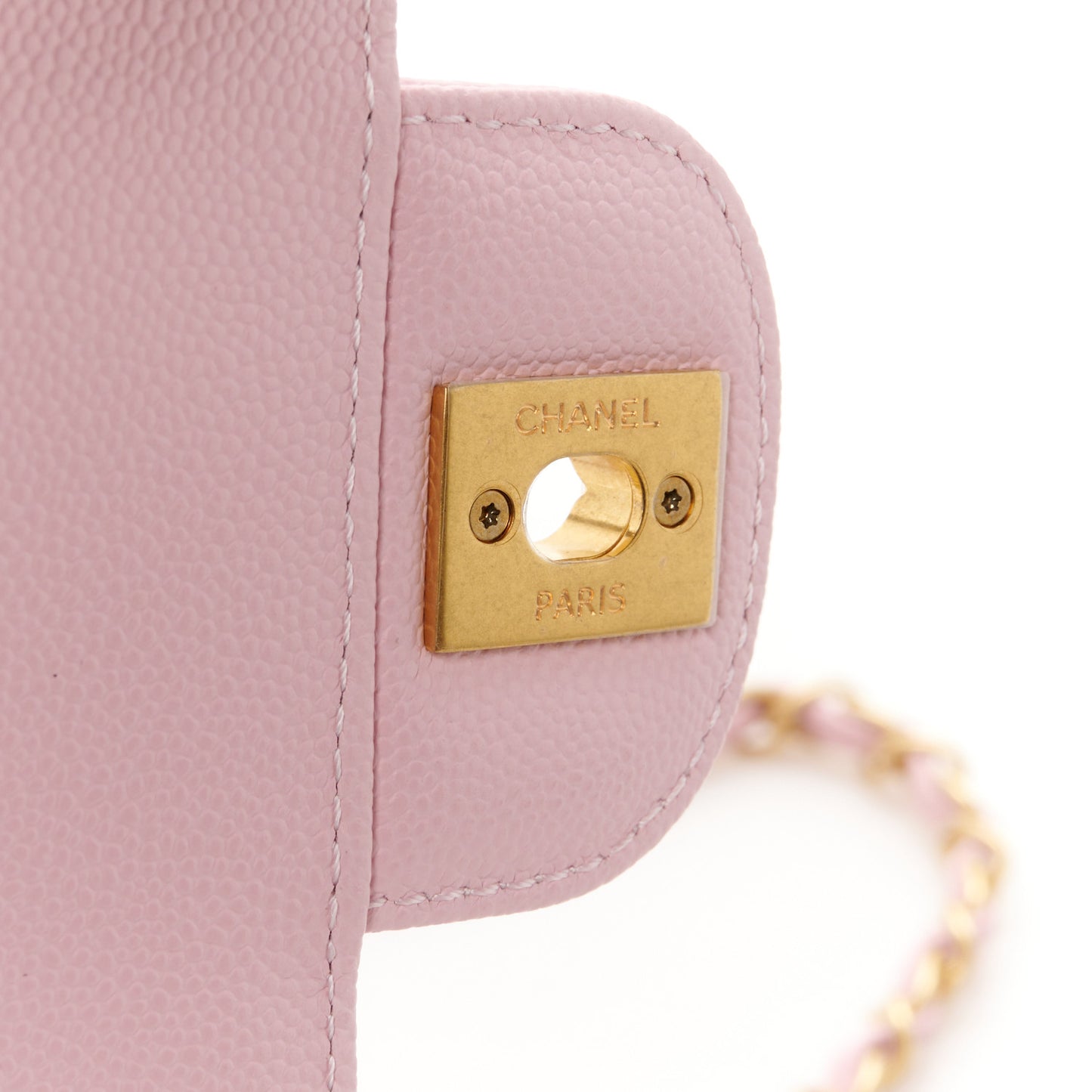 Caviar Quilted Mini Flap Light Pink