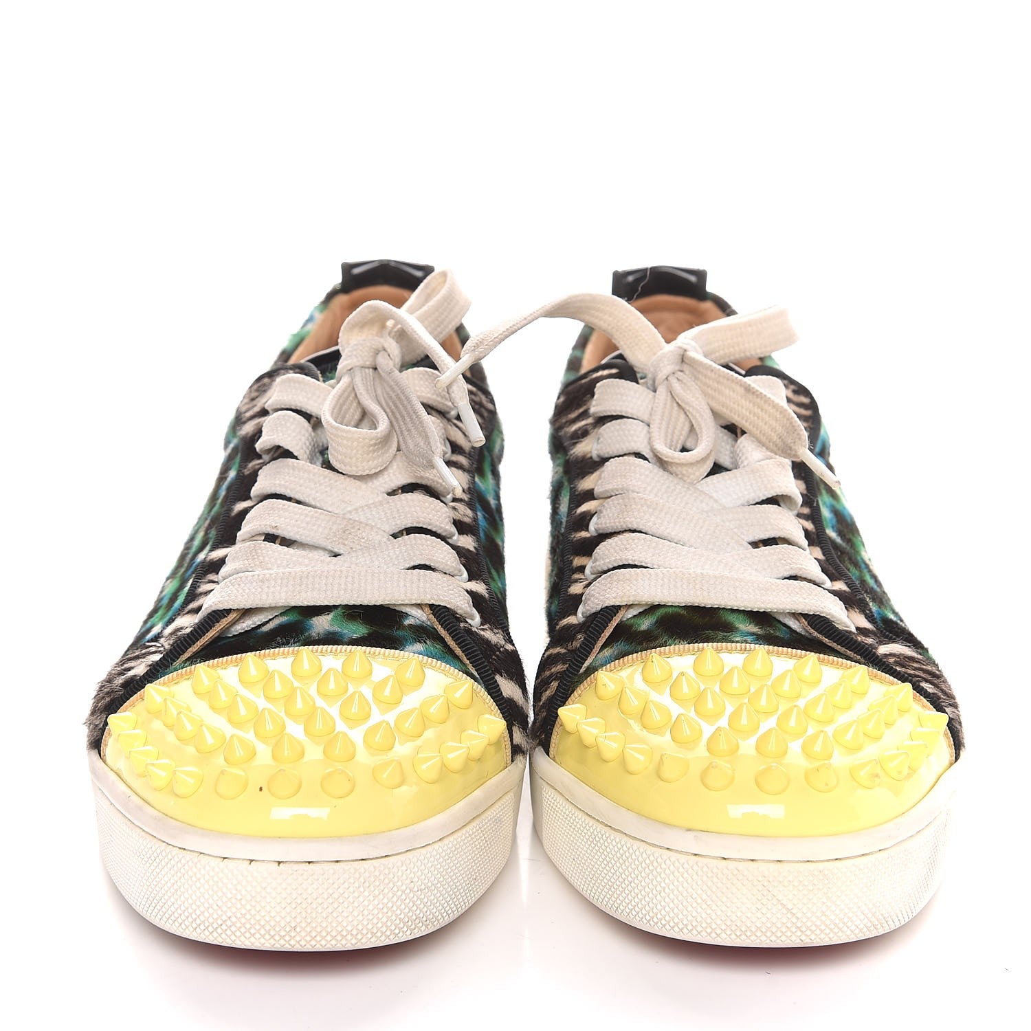 Christian Louboutin Calf Hair Leopard Print Louis Junior Spikes Flat Sneakers 38 2 of 13