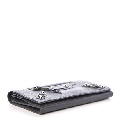 Balenciaga Agneau Classic Silver Hardware Money Wallet Gris Fossile 4 of 8