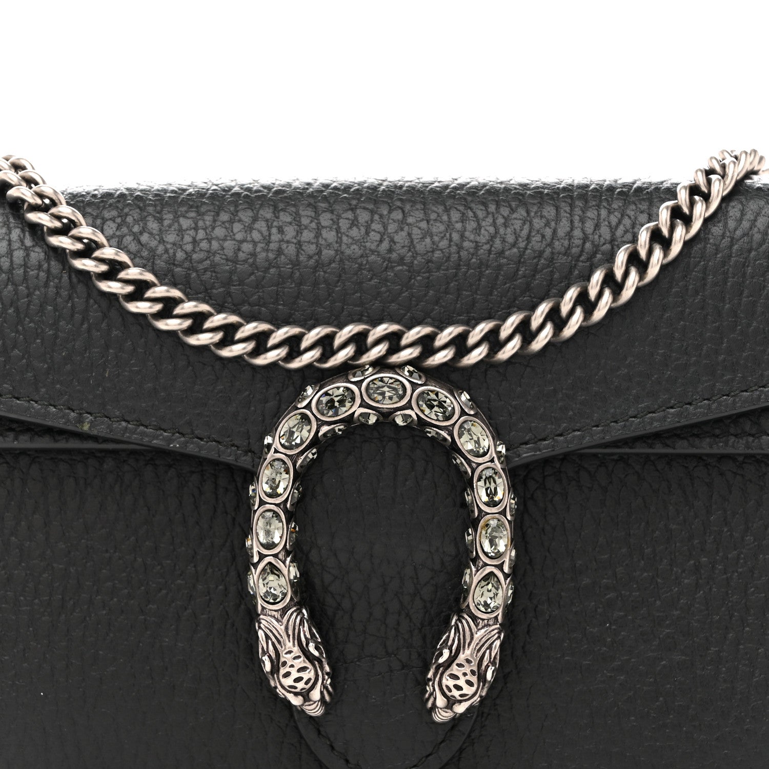 Gucci Dollar Calfskin Crystal Super Mini Dionysus Shoulder Bag Black 7 of 12