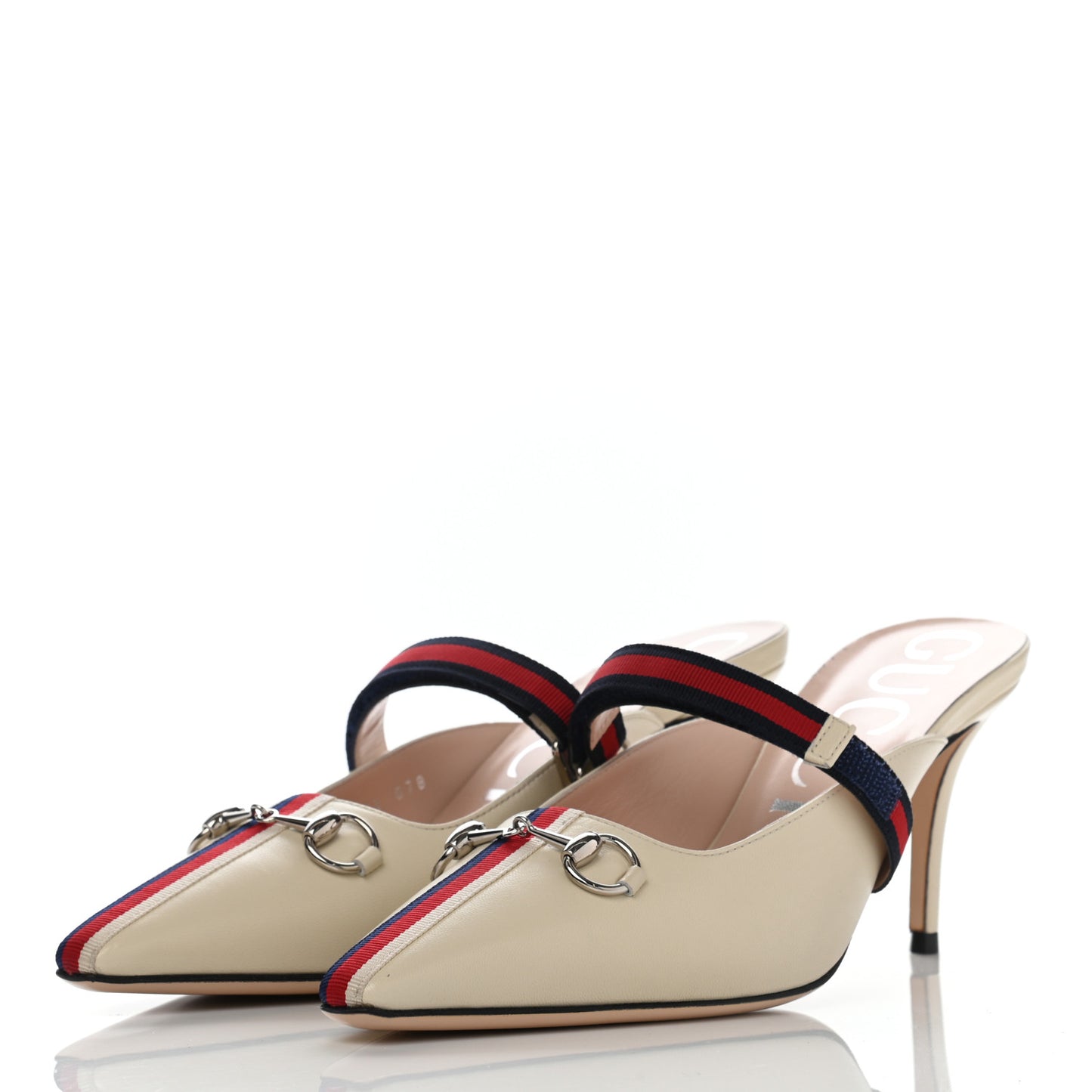 Malaga Kid Sylvie Web Cross Strap Mid-Heel Slides 39.5 Vintage White