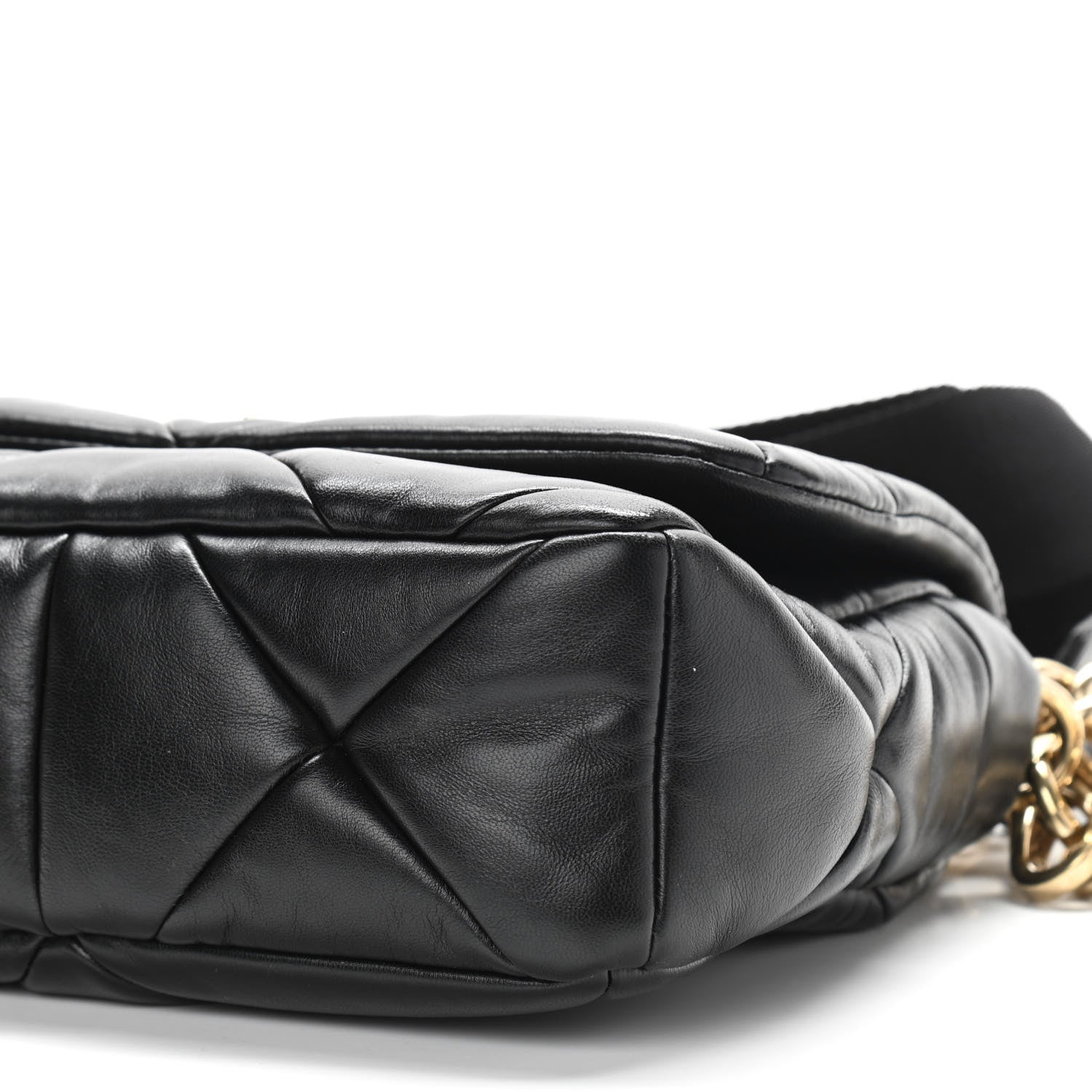 Prada Nappa Re-Nylon Triangle Quilted Patchwork System Flap Shoulder Bag Black 10 of 10