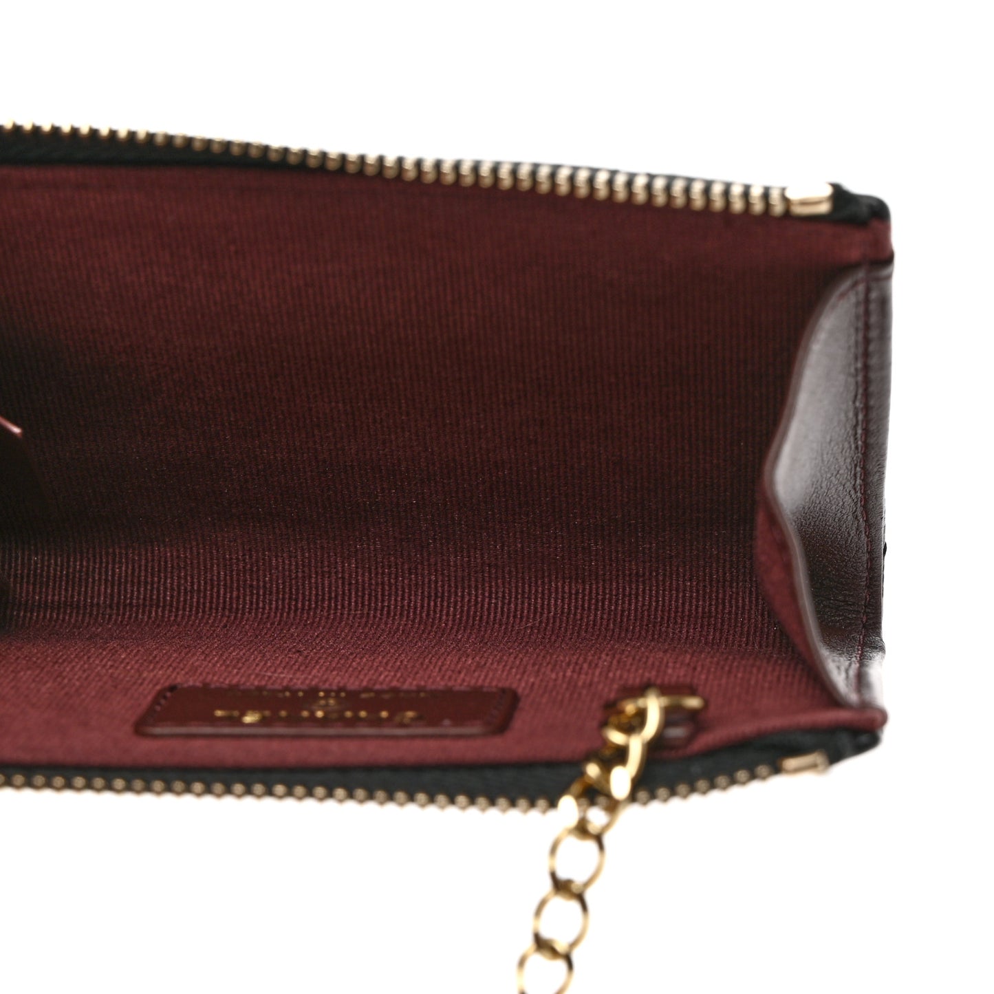 Caviar Quilted Zipped Key Holder Case Black