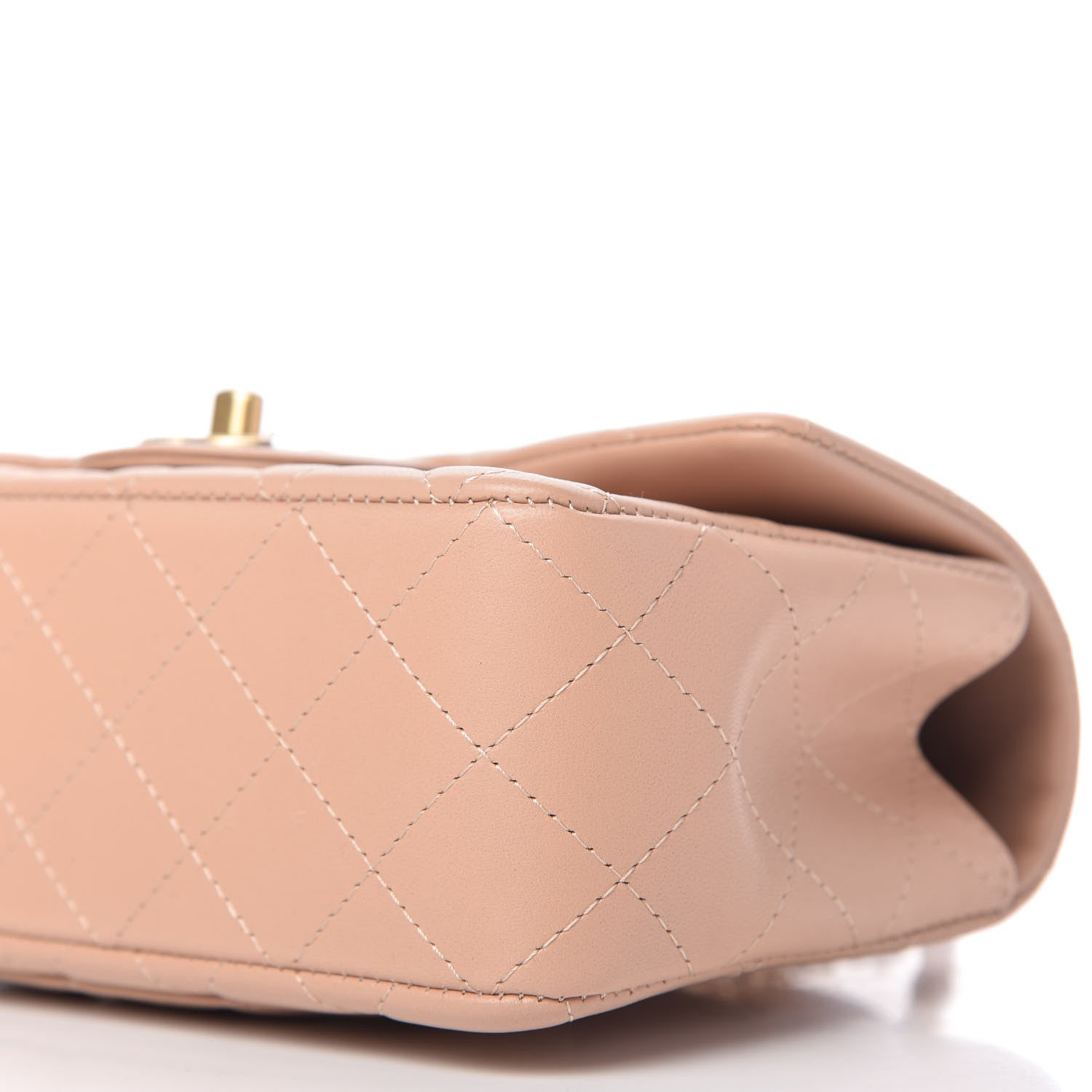 Chanel Lambskin Quilted Mini Top Handle Rectangular Flap Beige 7 of 11