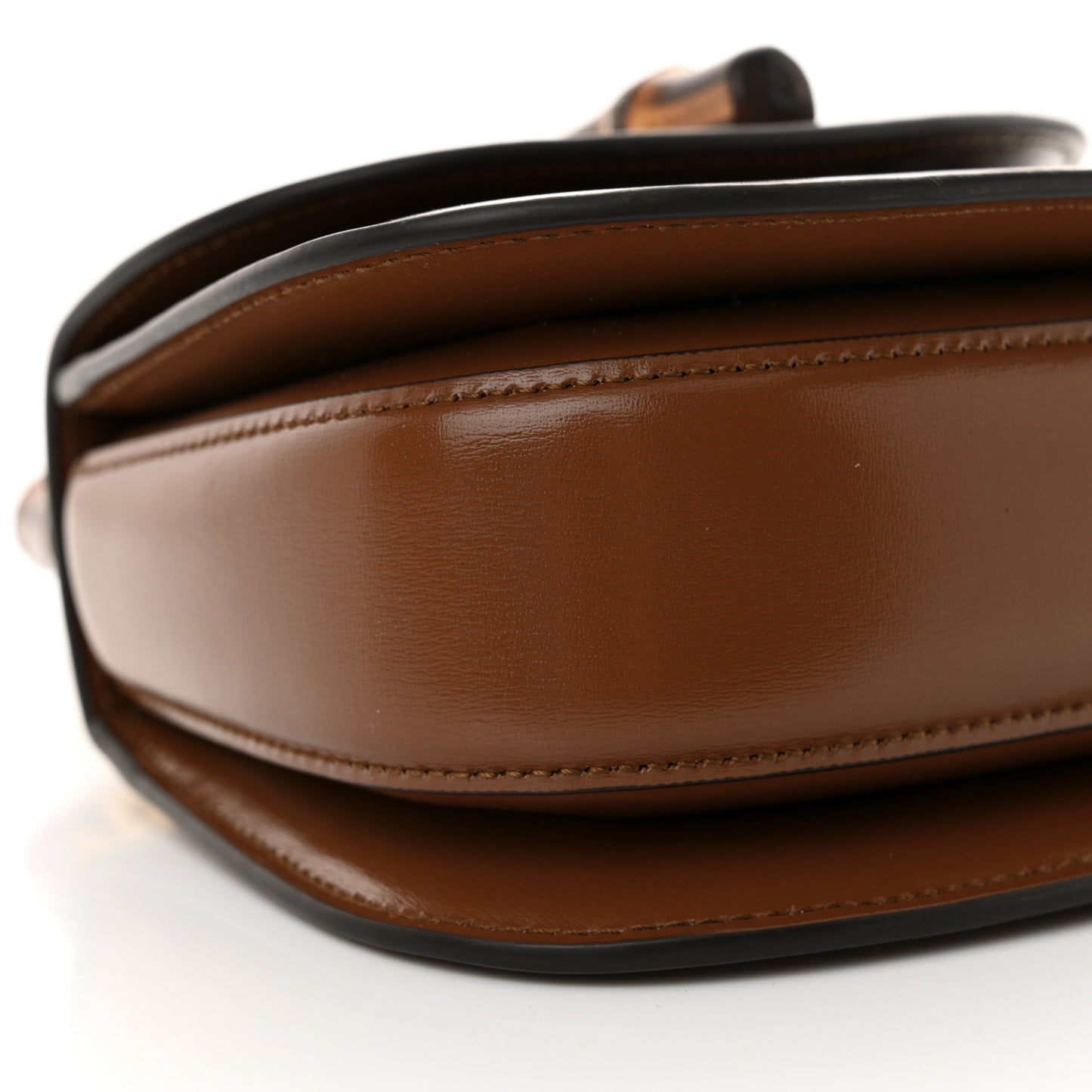 Boarded Dyana Lux Calfskin Web Mini Bamboo 1947 Top Handle Bag Brown