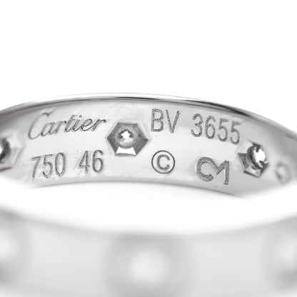 Cartier 18K White Gold 8 Diamond 4mm Wedding Band LOVE Ring 46 3.75 4 of 4
