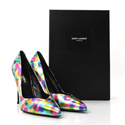 Saint Laurent Metallic Calfskin Pumps 38 Silver Multicolor 9 of 9