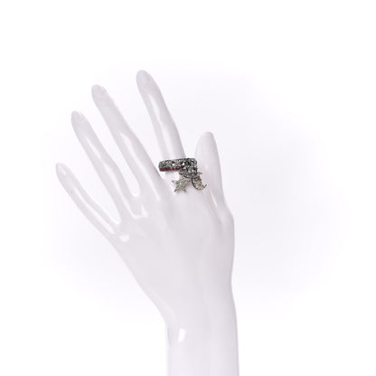Chanel Crystal CC Star Moon Ring 52 Silver 2 of 4