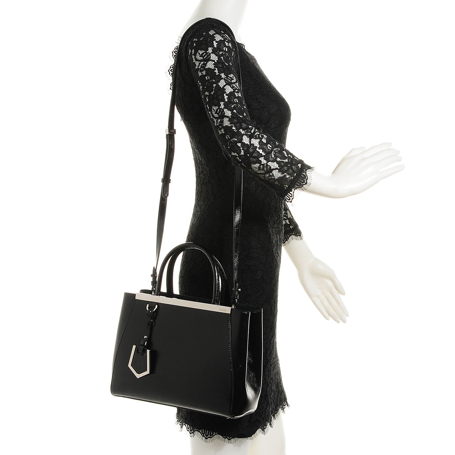 Fendi Vernice Petite 2Jours Tote Nero Black 2 of 10