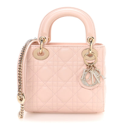 Christian Dior Lambskin Cannage Crystal Mini Lady Dior Powder Pink 1 of 10