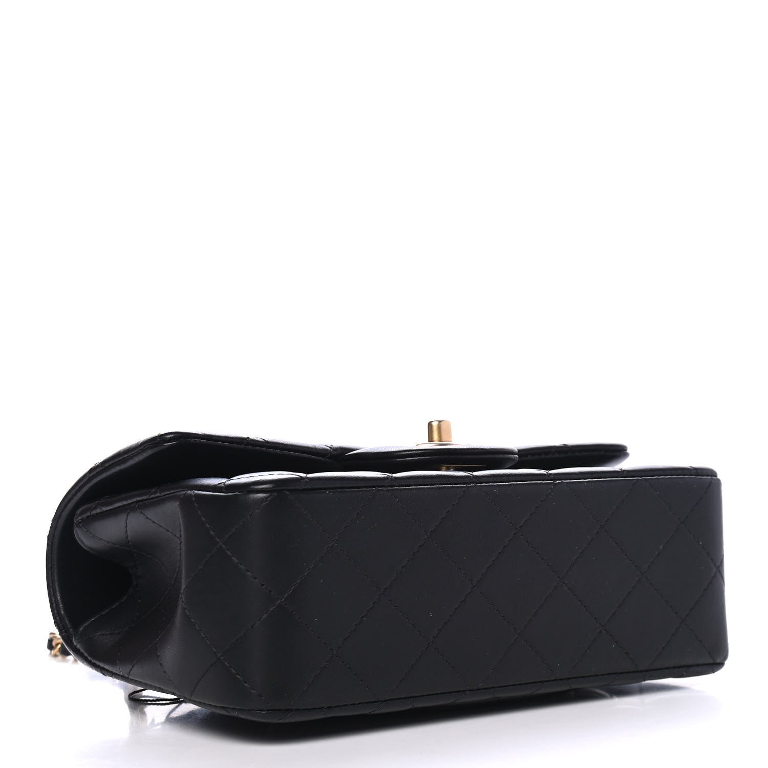 Chanel Lambskin Quilted Mini Top Handle Rectangular Flap Black 3 of 4