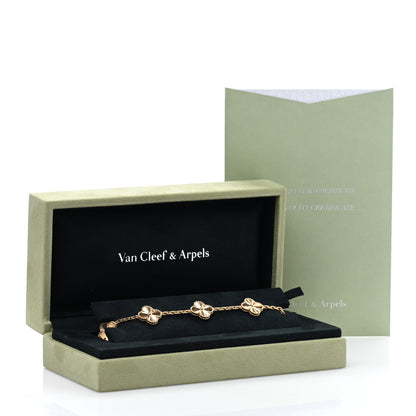 Van Cleef & Arpels VAN CLEEF & ARPELS 18K Yellow Gold 5 Motifs Guilloche Vintage Alhambra Bracelet 4 of 4