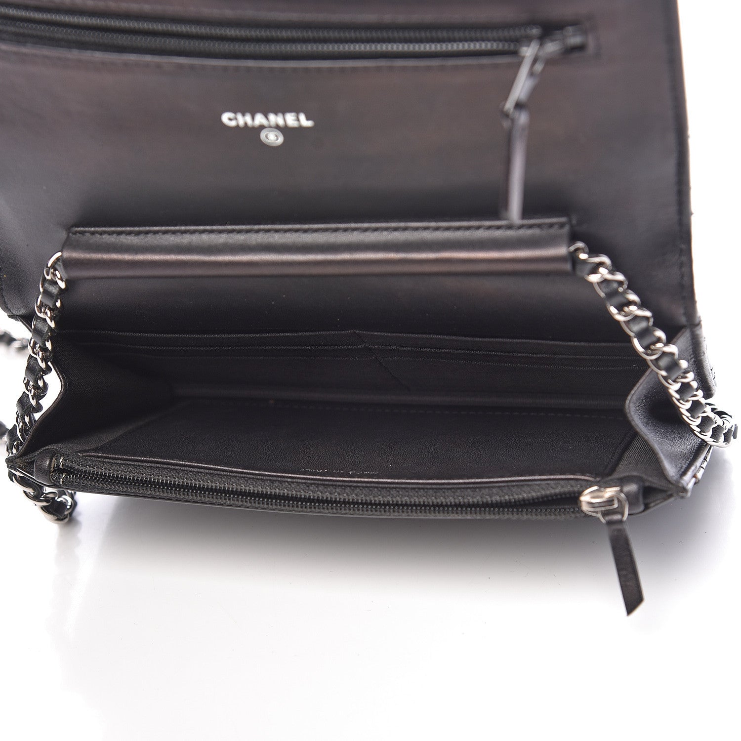 Chanel Patent Quilted Brilliant Wallet On Chain WOC Black 5 of 15