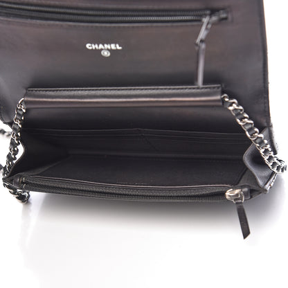 Chanel Patent Quilted Brilliant Wallet On Chain WOC Black 5 of 15