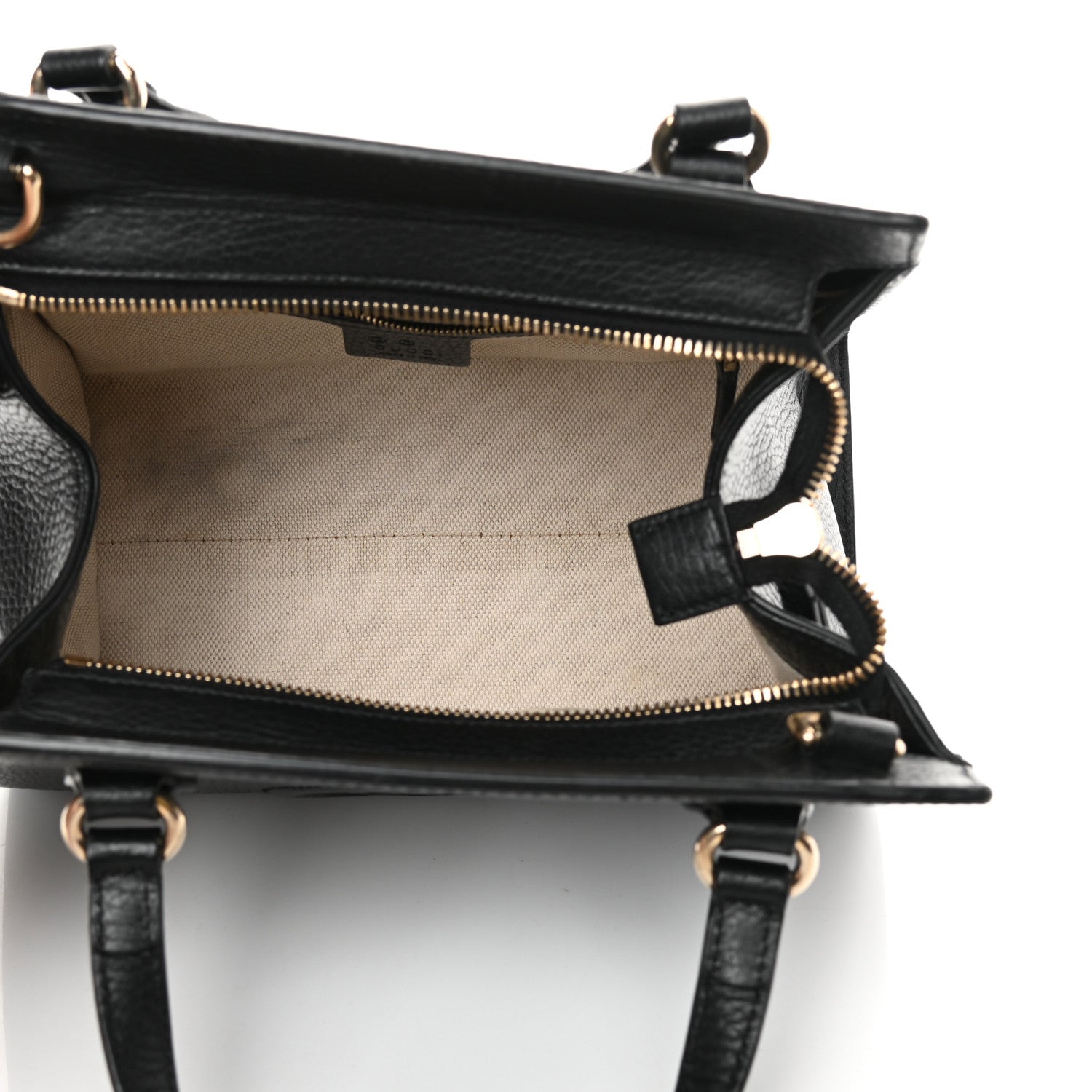 Gucci Dollar Calfskin Medium Soho Top Handle Satchel Black 5 of 13