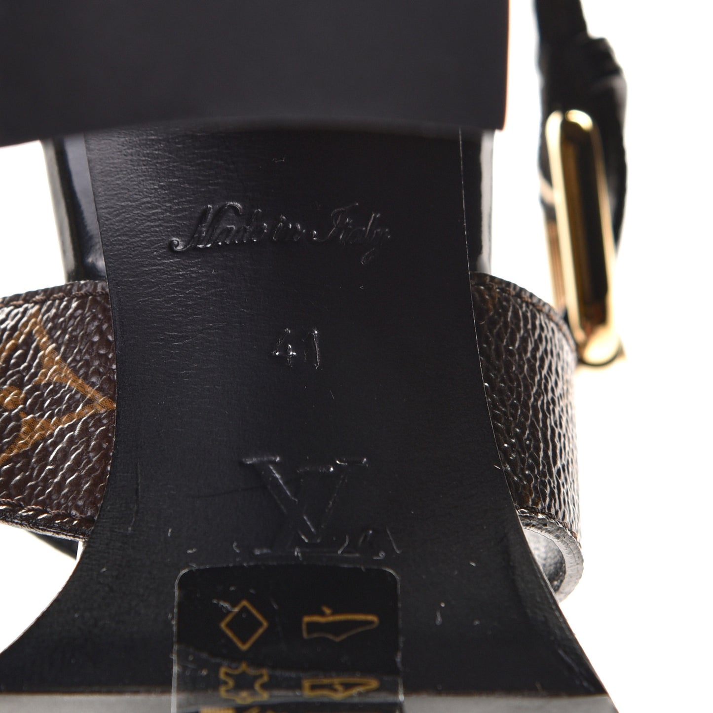 Glazed Calfskin Monogram Star Trail Sandals 41 Black