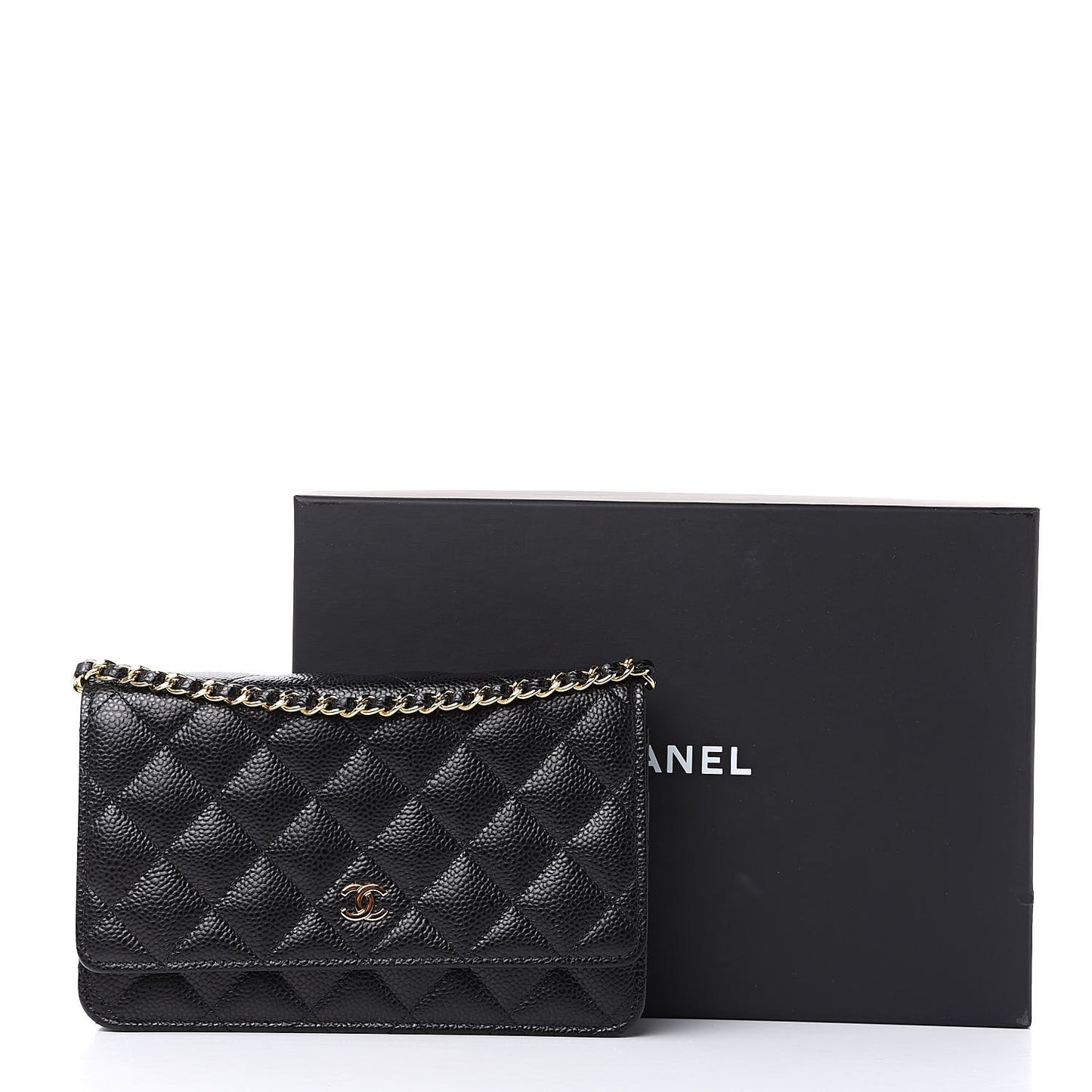 Caviar Quilted Wallet On Chain WOC Black