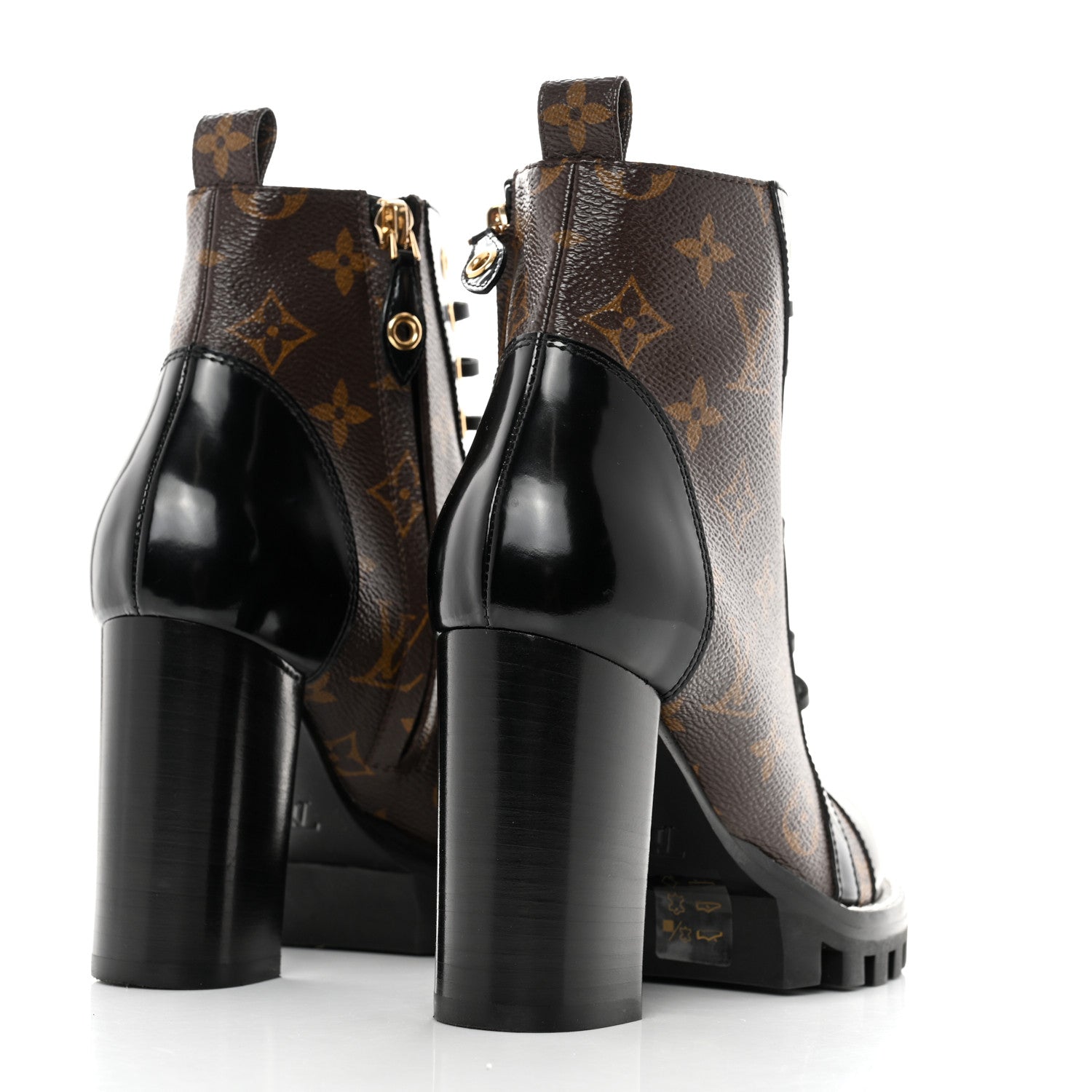 Louis Vuitton Patent Calfskin Monogram Star Trail Ankle Boots 36.5 Black 4 of 9