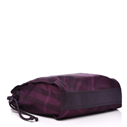 Burberry Nylon Check Small Buckleigh Packable Tote Purple 3 of 18