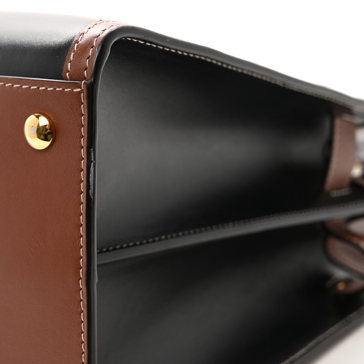 Calfskin Vintage Check Medium Two Handle Title Bag Black