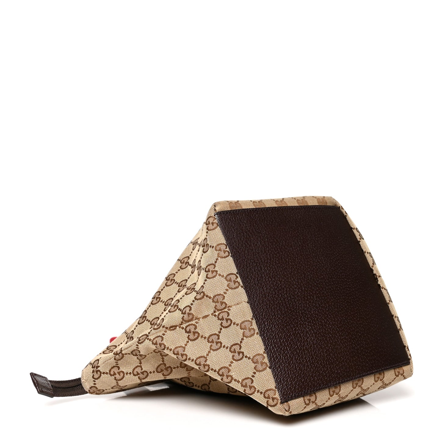 GG Monogram Small Web Handle Bucket Tote Dark Brown