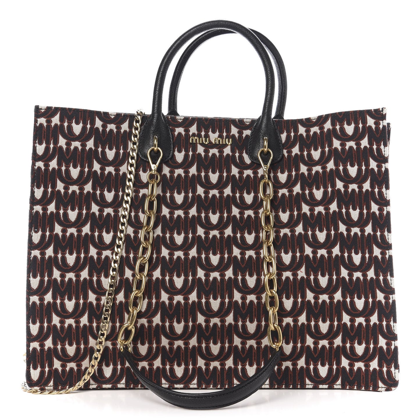 Jacquard Madras Logo Tote Black