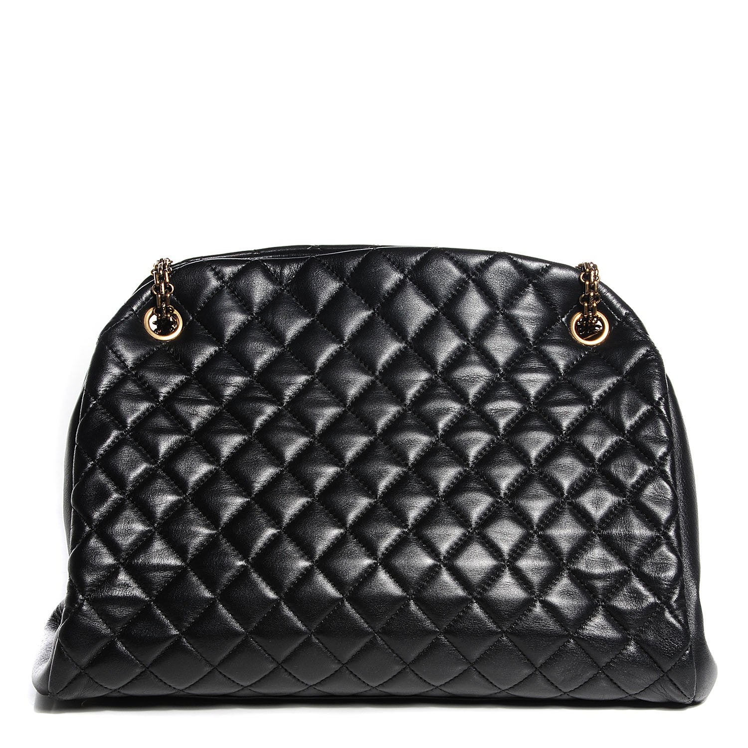 Chanel Lambskin Quilted Large Just Mademoiselle Bowling Bag Black 1 of 8
