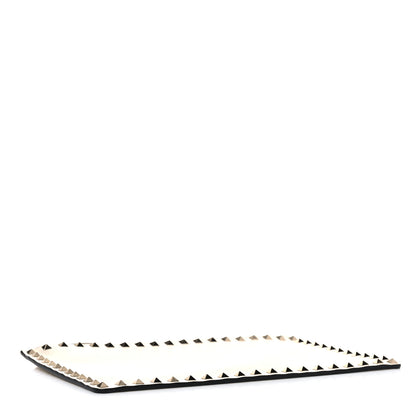 Valentino Garavani Vitello Large Rockstud Zip Pouch Light Ivory 4 of 9
