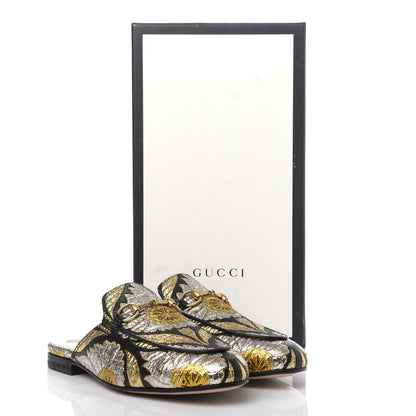 Gucci Jacquard Floral Womens Princetown Slippers 36 Oro Black 11 of 11