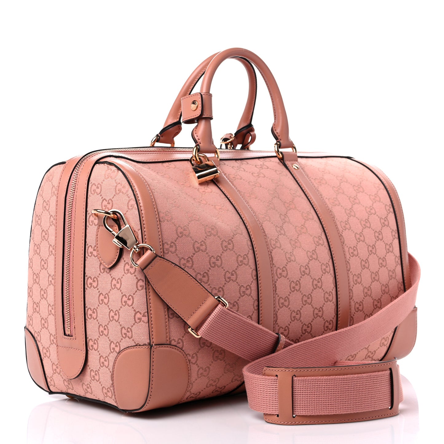 Monogram Azalea Calfskin Small Retro Interlocking G Duffle Bag Cloche Rose Pink