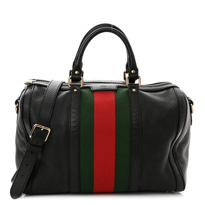 Gucci Calfskin Vintage Web Medium Boston Black 1 of 14