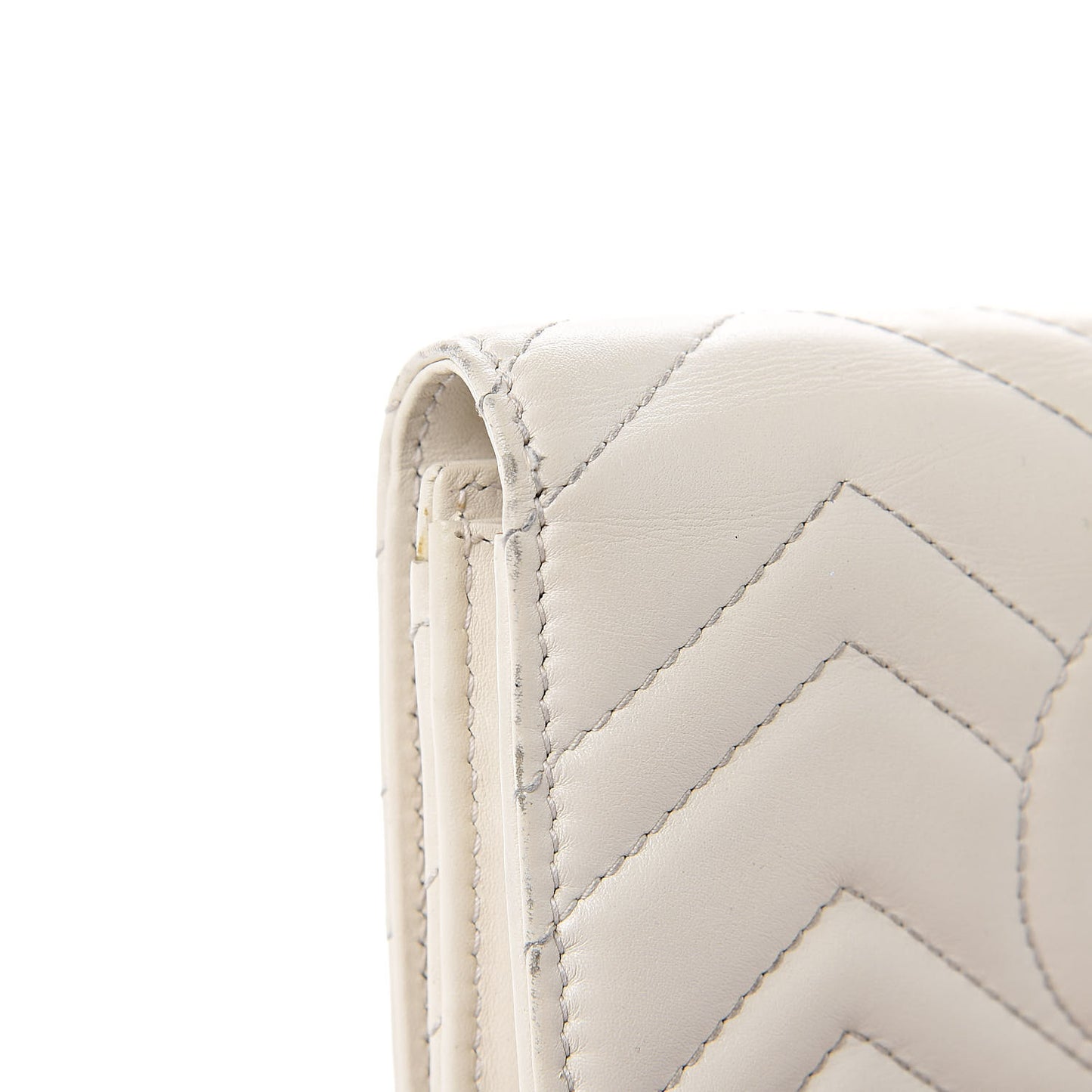 Calfskin Matelasse GG Marmont Continental Wallet Mystic White