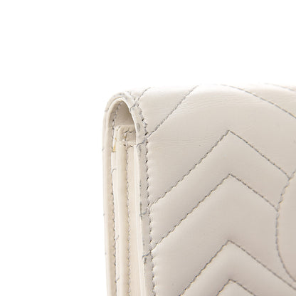 Gucci Calfskin Matelasse GG Marmont Continental Wallet Mystic White 11 of 17