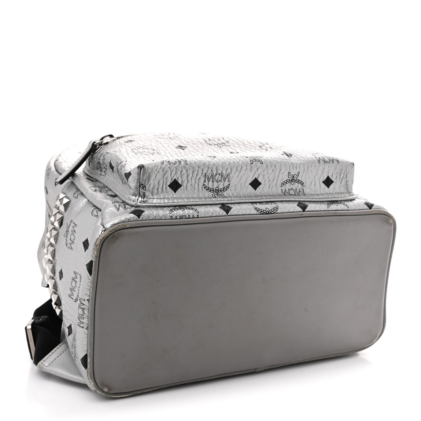 Metallic Visetos Medium Side Stud Stark Backpack Berlin Silver