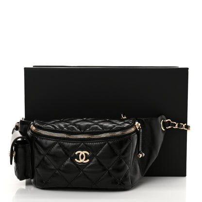 Chanel Shiny Aged Calfskin Quilted Utility Waist Belt Bag Black 11 of 11
