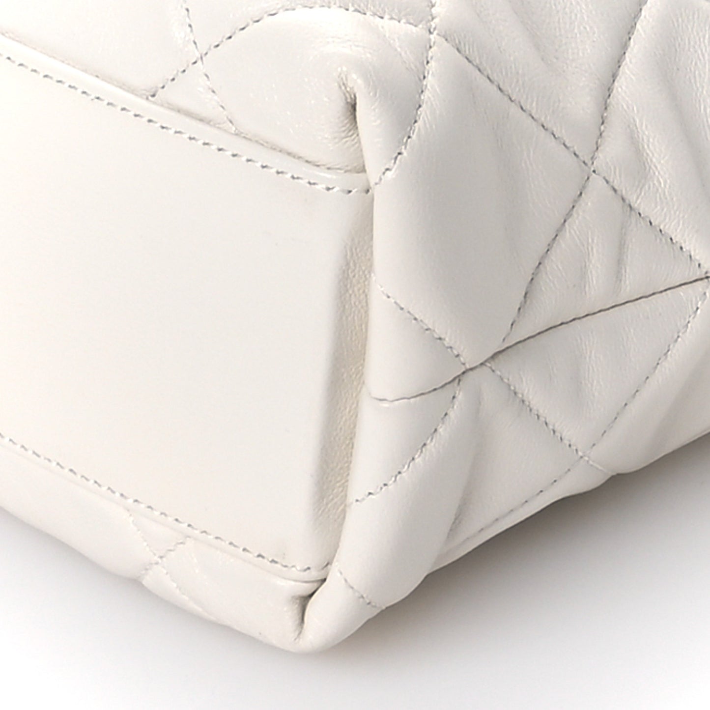 Calfskin Quilted Close To Me Hobo White