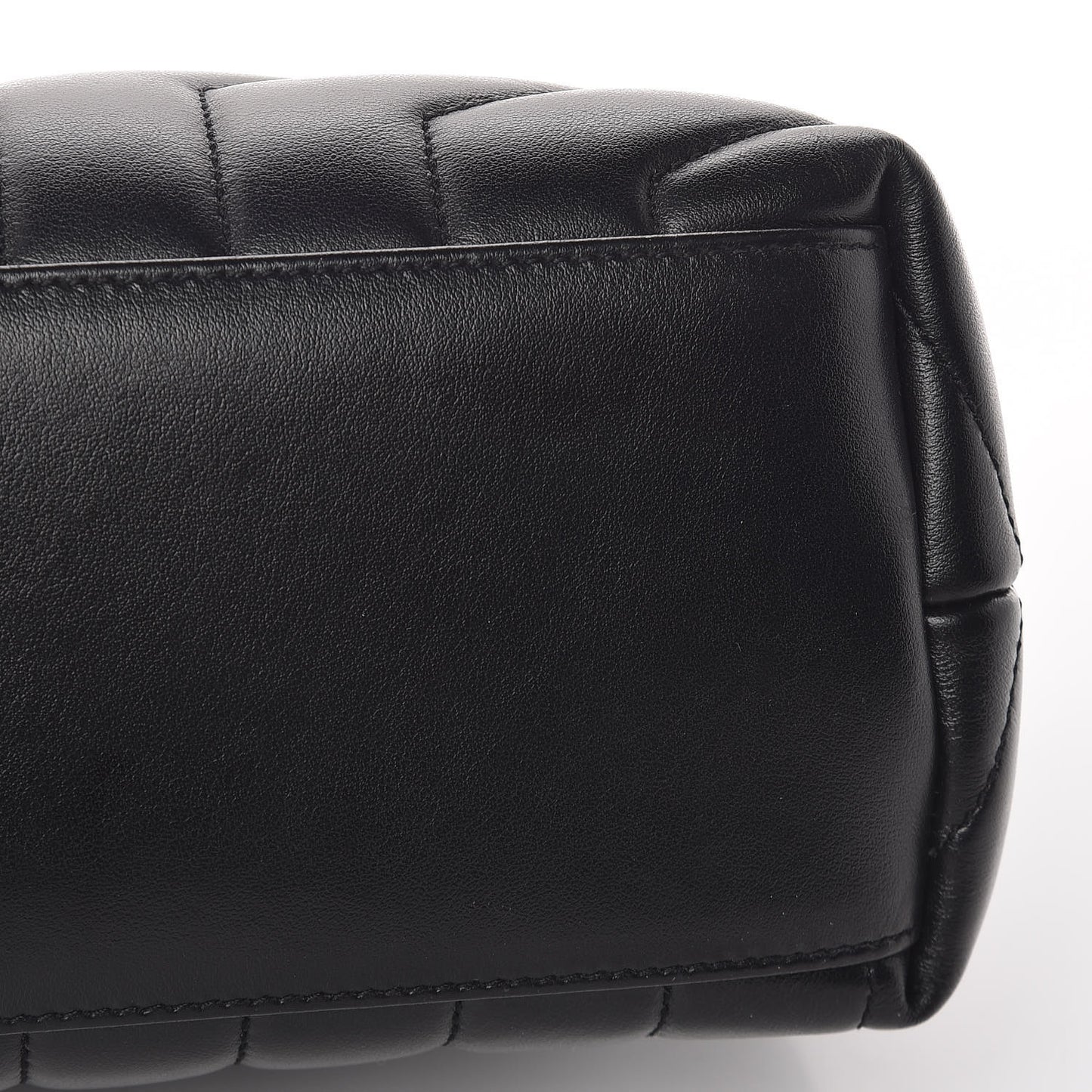 Calfskin Y Quilted Monogram Medium Loulou Chain Satchel Black