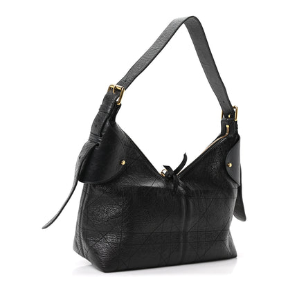 Christian Dior Grained Calfskin Flat Macrocannage Medium Voyage Bag Black 3 of 10