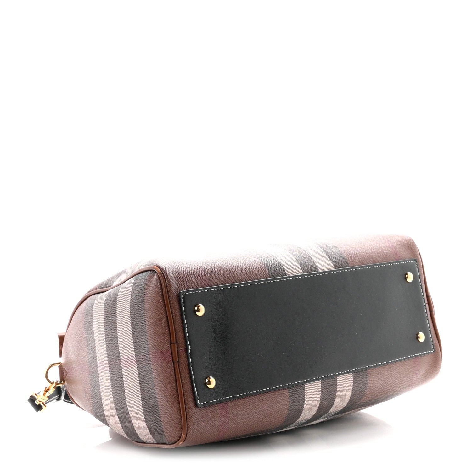 Burberry E-canvas Check Bowling Bag Dark Birch Brown 3 of 9