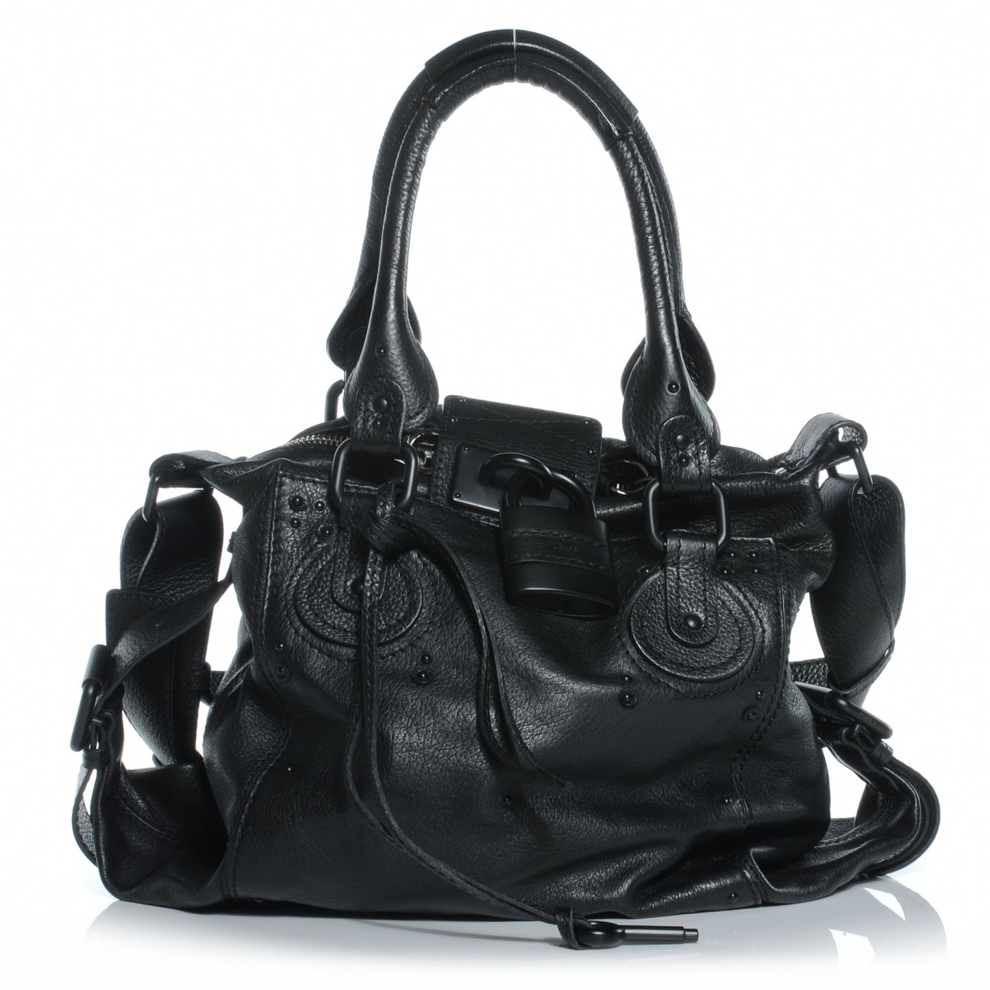 Leather Paddington Messenger Bag Black