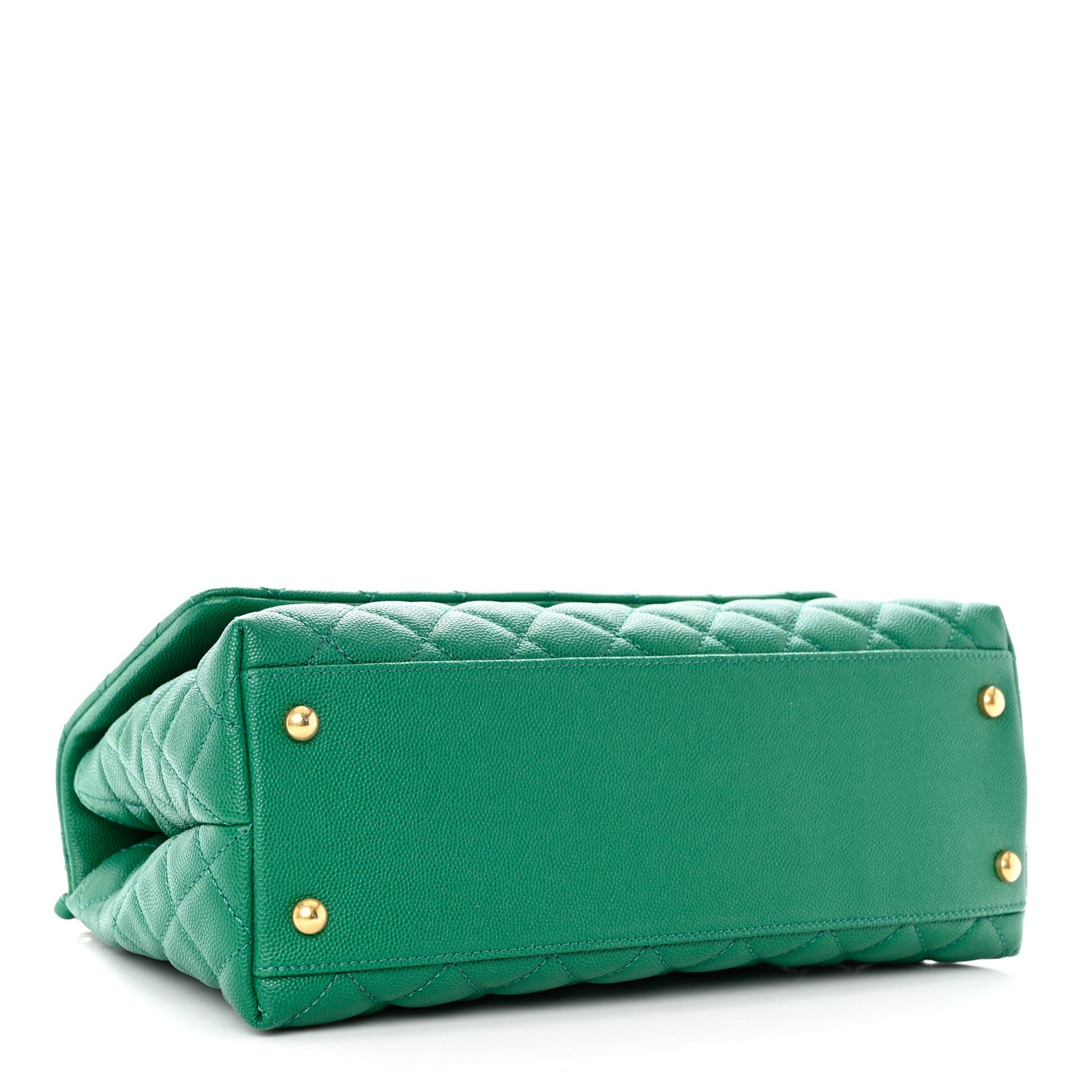 Chanel Caviar Quilted Small Coco Handle Flap Green 4 of 10