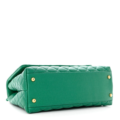 Chanel Caviar Quilted Small Coco Handle Flap Green 4 of 10