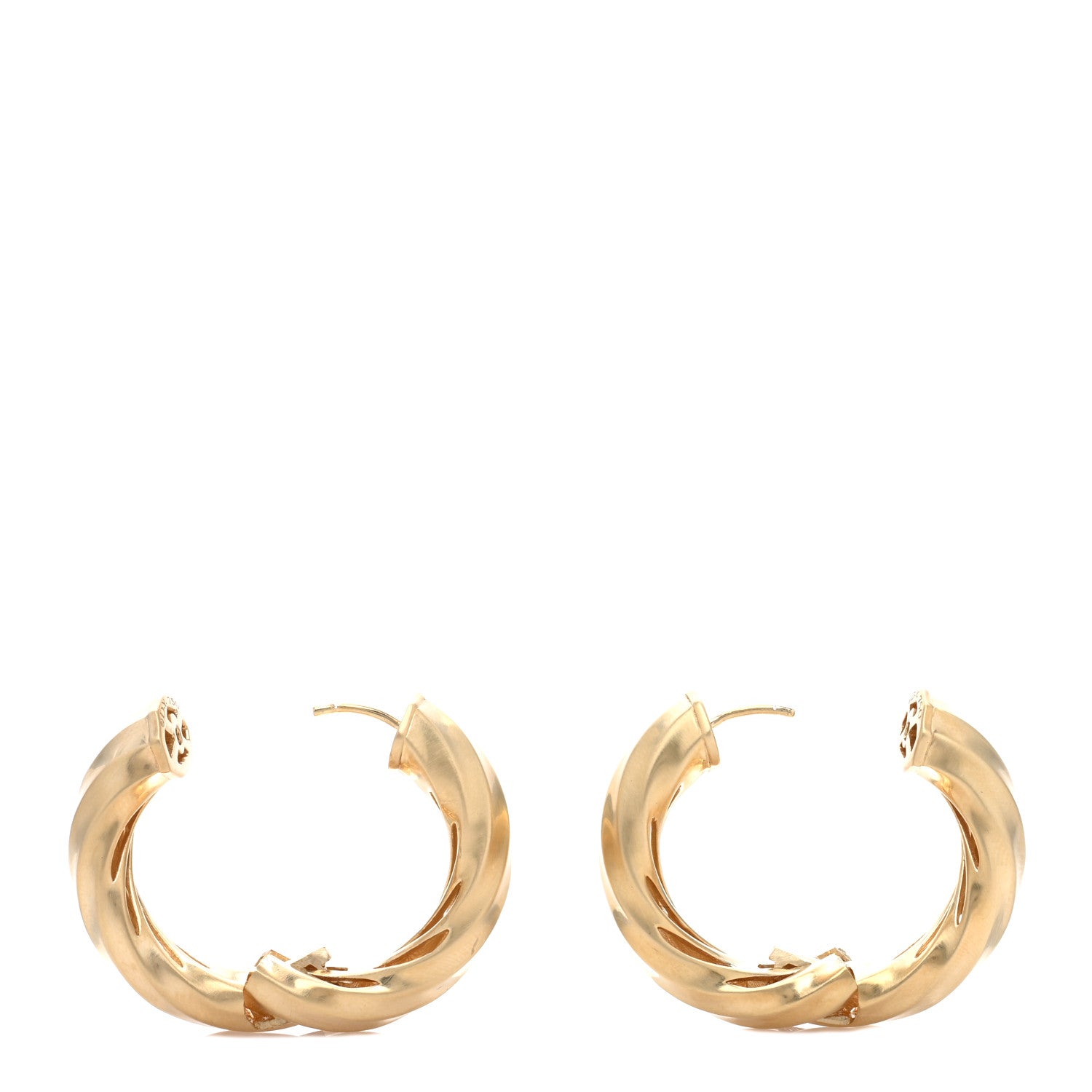 David Yurman Yellow Gold Cable Edge Hoop Earrings 3 of 5