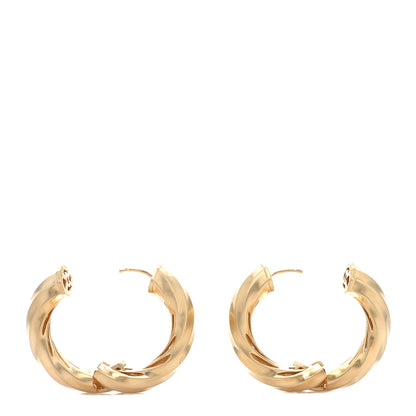 David Yurman Yellow Gold Cable Edge Hoop Earrings 3 of 5