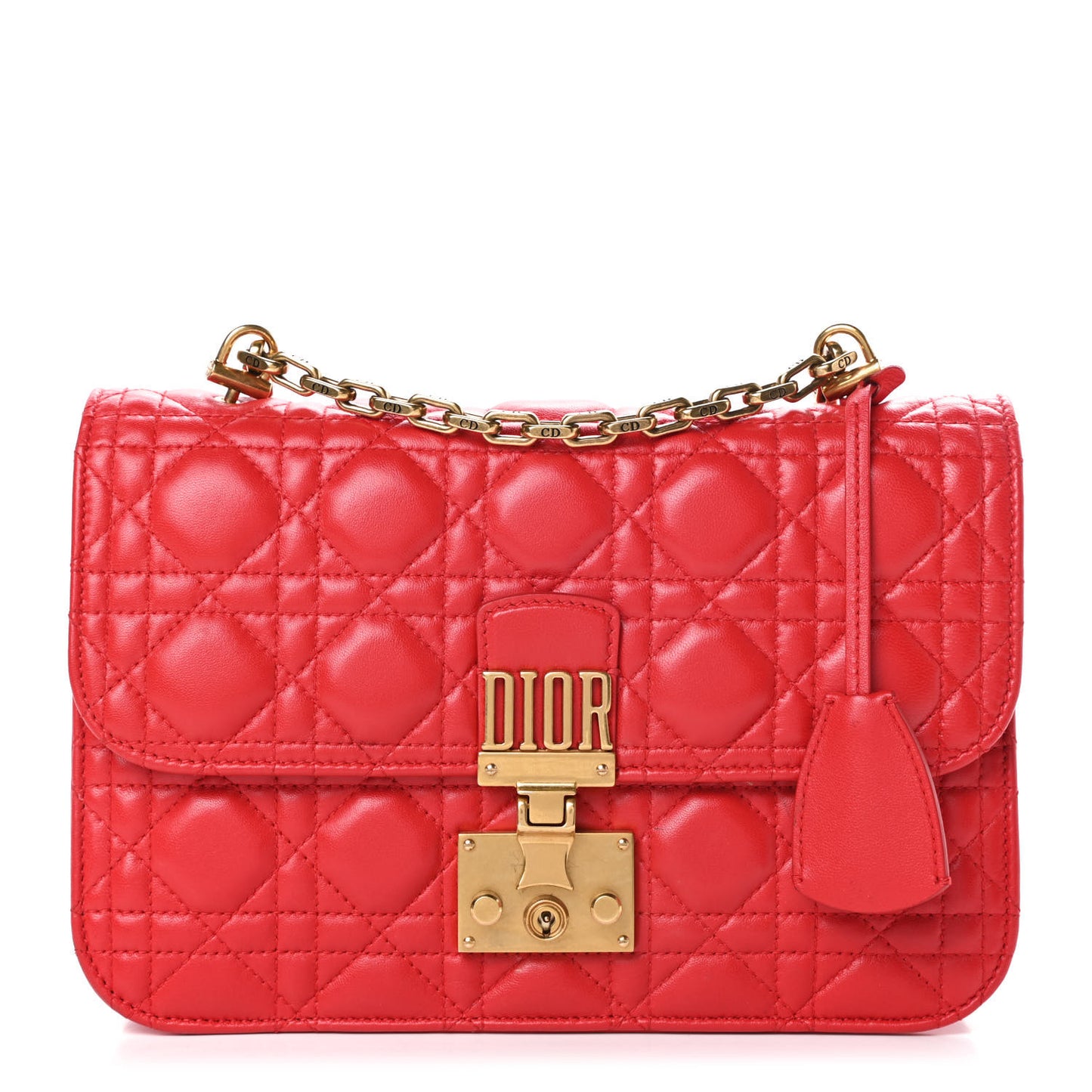 Lambskin Cannage Large Dioraddict Flap Red