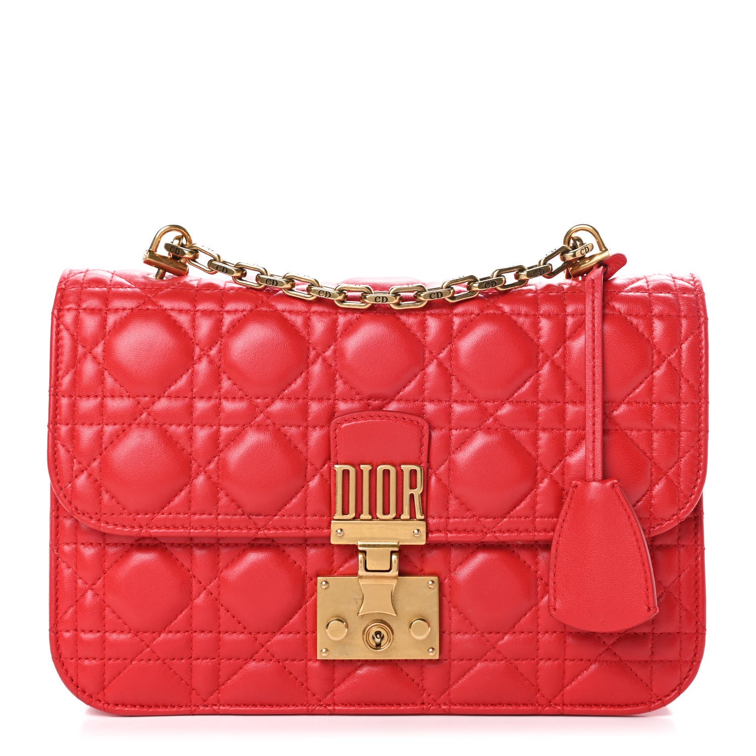 Christian Dior Lambskin Cannage Large Dioraddict Flap Red 1 of 16