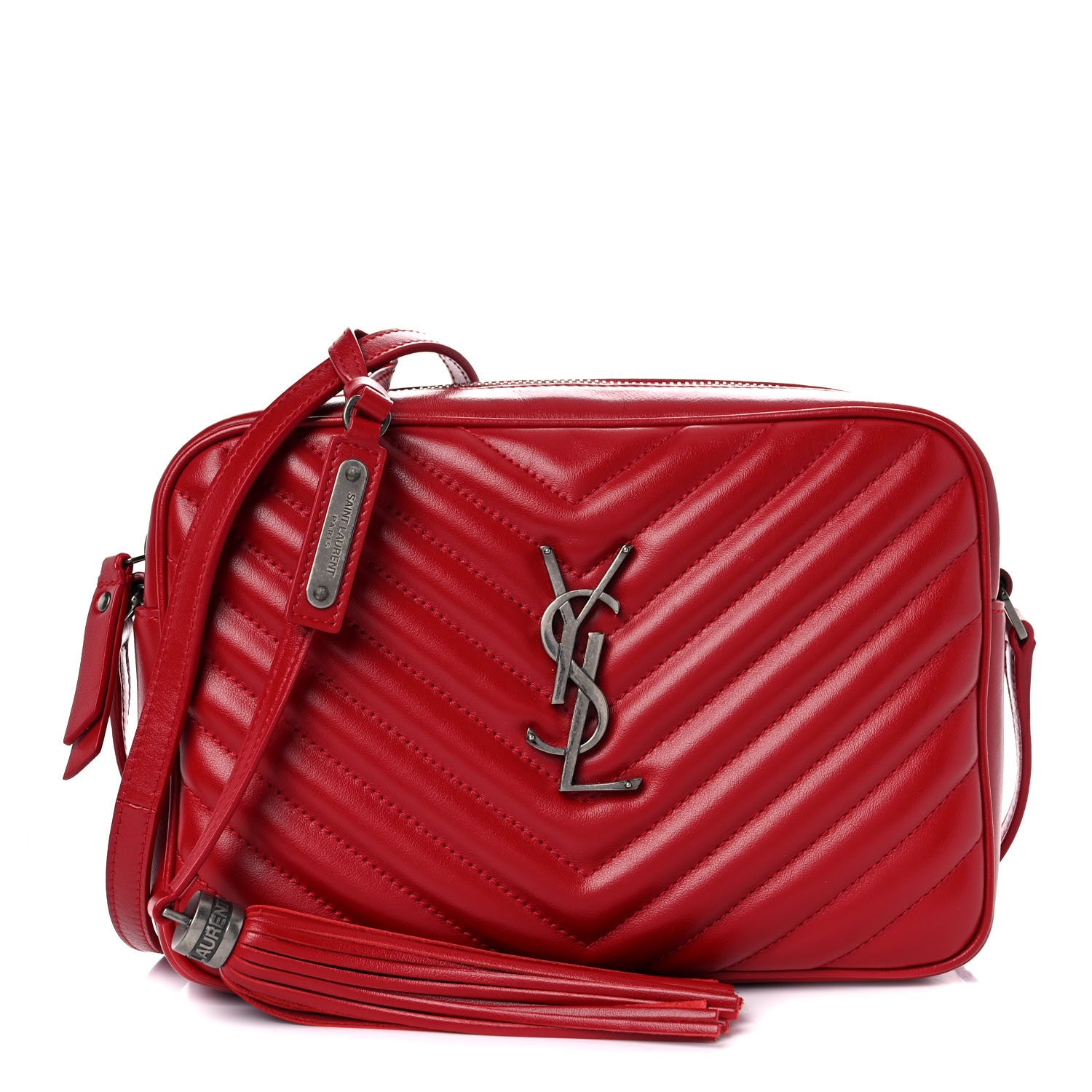 Saint Laurent Calfskin Matelasse Monogram Lou Camera Bag Rouge Eros 1 of 9