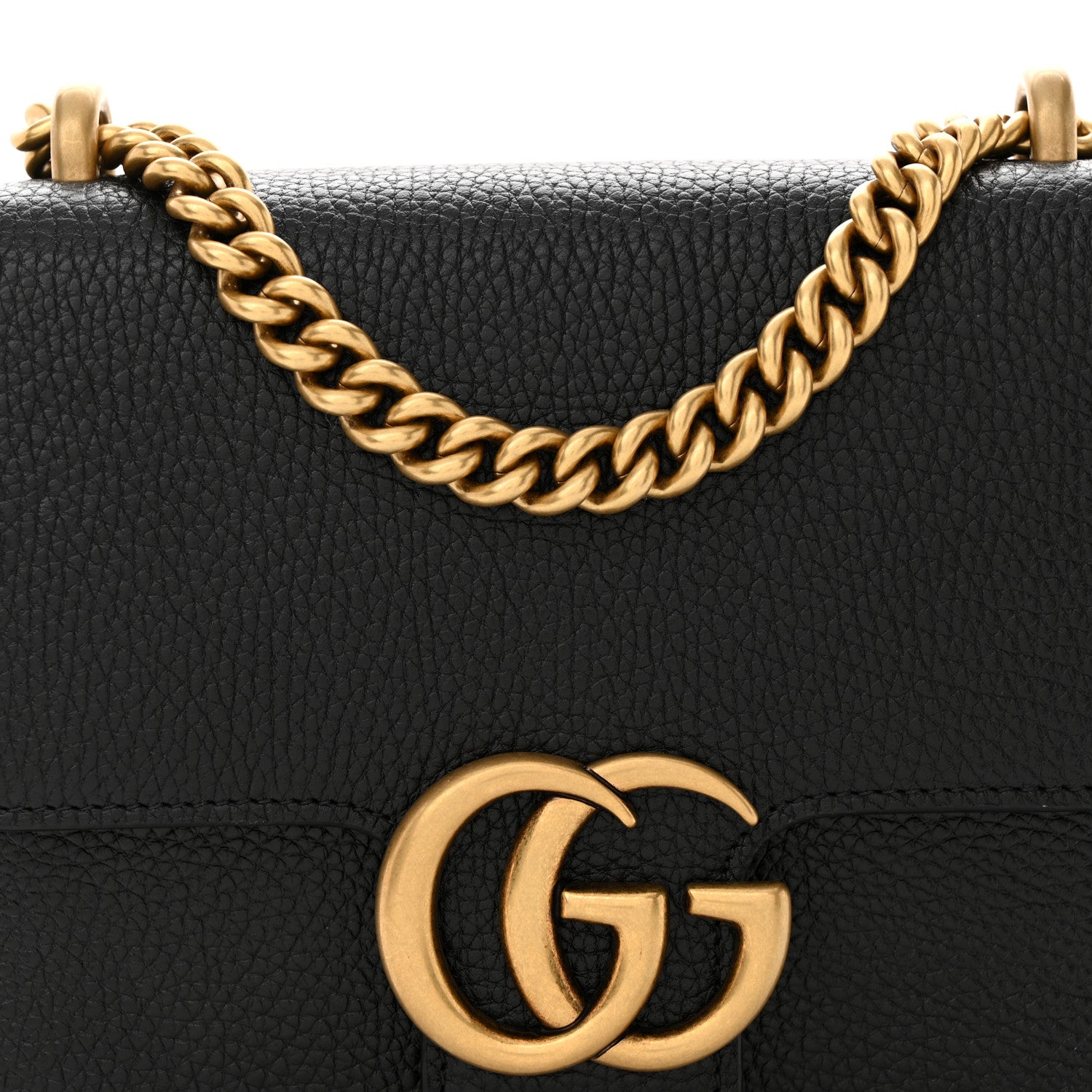 Gucci Knight Calfskin Small GG Marmont Chain Handle Bag Black 8 of 12