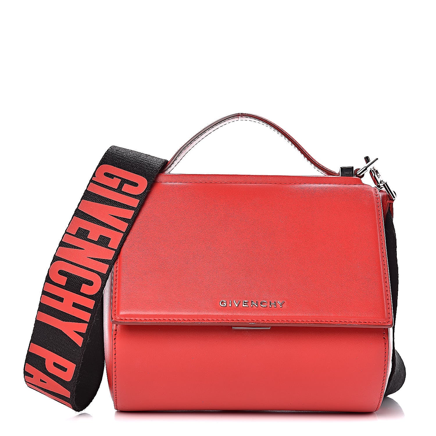 Givenchy Calfskin Mini Pandora Box Logo Strap Crossbody Bag Medium Red 1 of 9