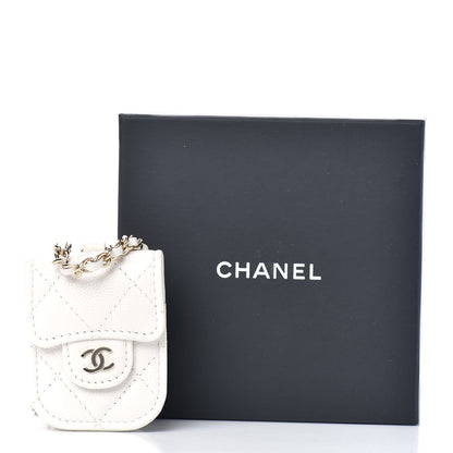 Chanel Caviar Quilted Airpods Case White 9 of 9